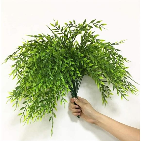 4 Bundles Artificial Weeping Willow Plastic Plants Greenery Leaves Fake Hanging - Picture 2 of 6